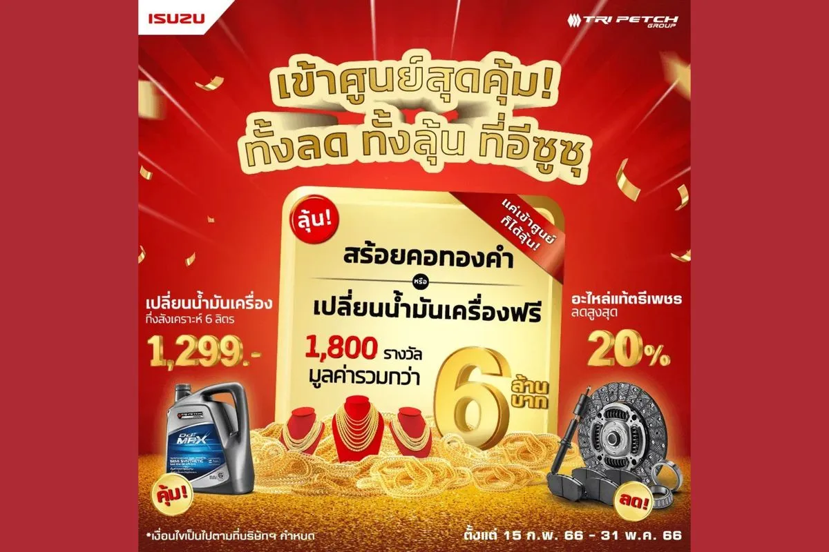 เข้าศูนย์สุดคุ้ม! ทั้งลด ทั้งลุ้น ที่อีซูซุ (โปรสำหรับรถปิกอัพและรถยนต์นั่งอเนกประสงค์)